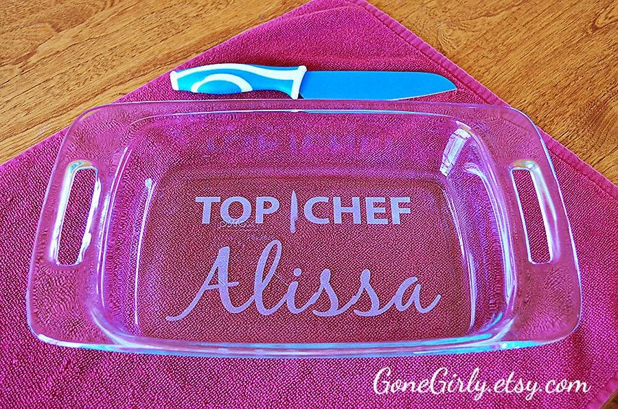 Top Chef Engraved 7x11 Casserole Dish – Personalized Gift for Home Cooks and Food Lovers