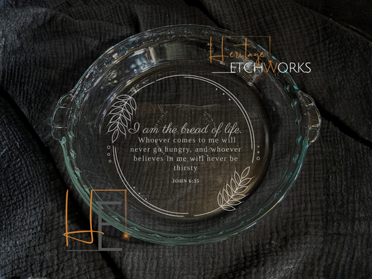 Pie Plate with Bible Verse | Engraved Pie Dish | Faith Baking Gift | Scripture Kitchen Decor | Easter Gift for Baker