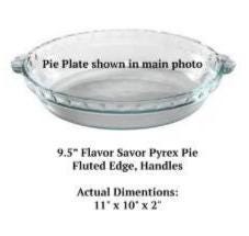 Made With Love Engraved Pie Plate – Whisk Design – Custom Pyrex Pie Dish Gift