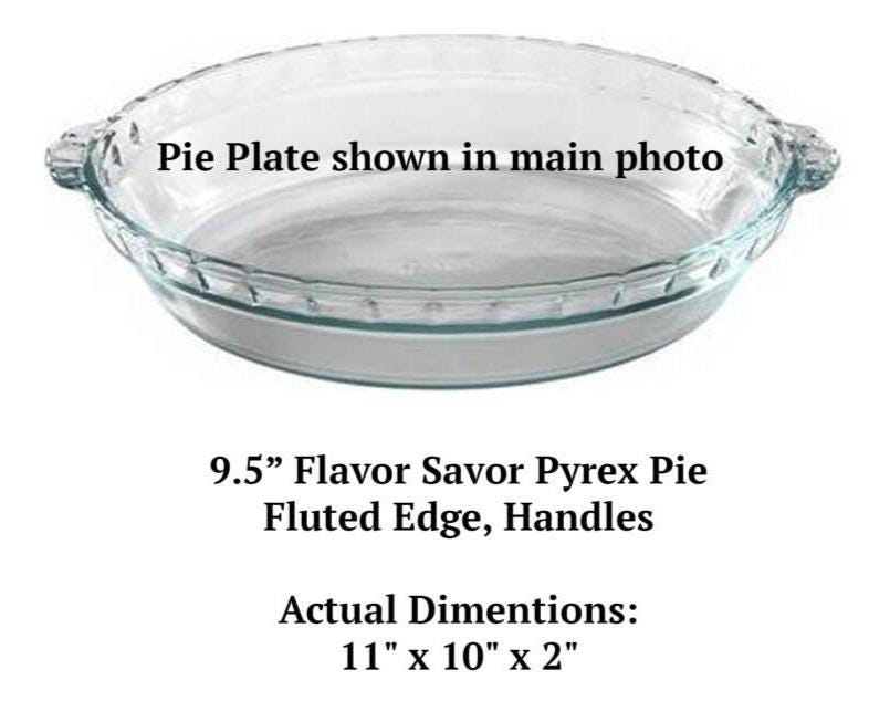 Engraved Pyrex Pie Plate - "Made With Love" Mason Jar Design
