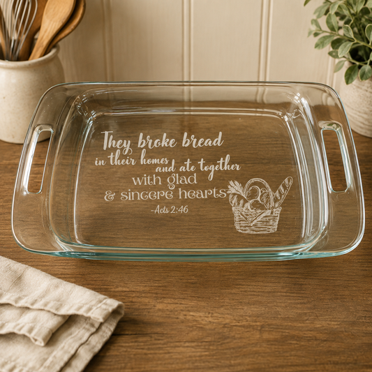 9x13 Baking Dish with Bible Verse | Engraved Casserole Dish | Faith Kitchen Gift | Religious Bakeware | Easter Gift for Family