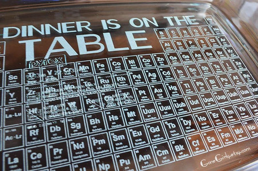 Periodic Table Engraved 9x13 Casserole Dish with Red Lid β Science Gift for Teacher, Student, or STEM Lover