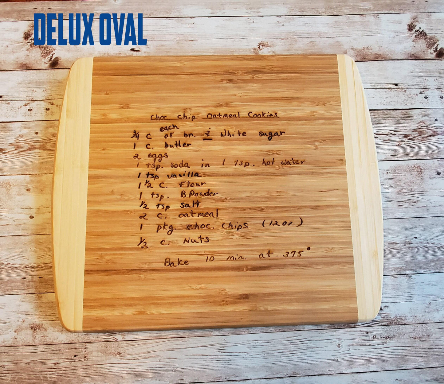 Handwritten Recipe Deluxe Cutting Board – Personalized Bamboo Board Keepsake – Custom Engraved Family Recipe Gift – Memorial Kitchen Gift
