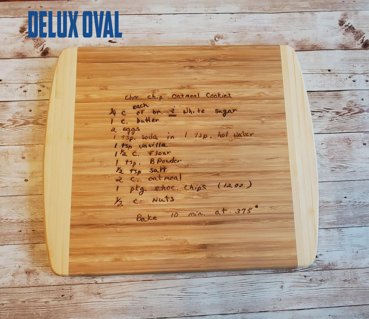 Personalized Handwritten Recipe Cutting Board – Custom Engraved Family Keepsake Gift – Bamboo