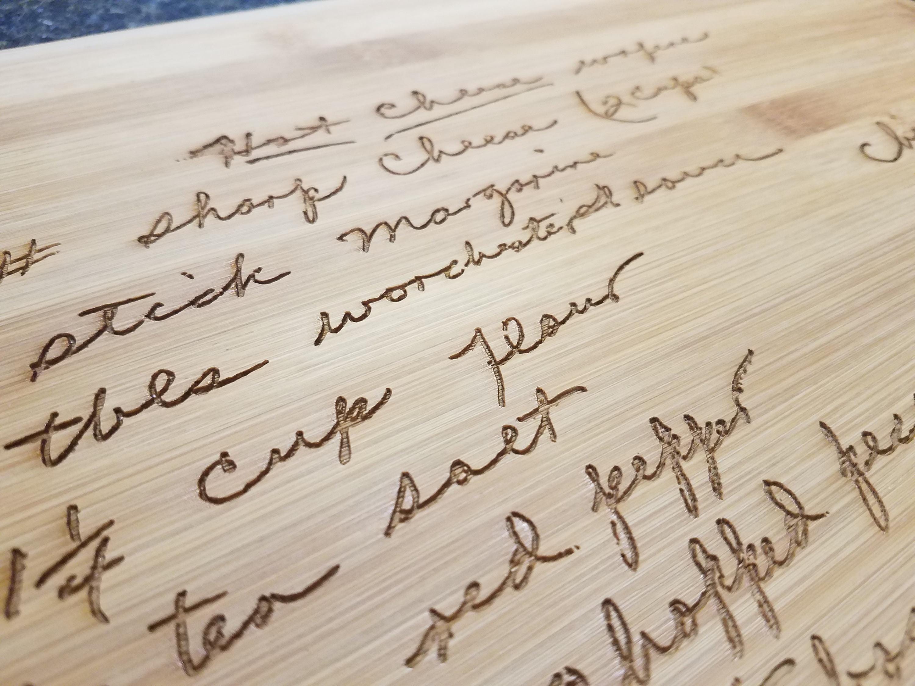 Handwritten Recipe Deluxe Cutting Board – Personalized Bamboo Board Keepsake – Custom Engraved Family Recipe Gift – Memorial Kitchen Gift
