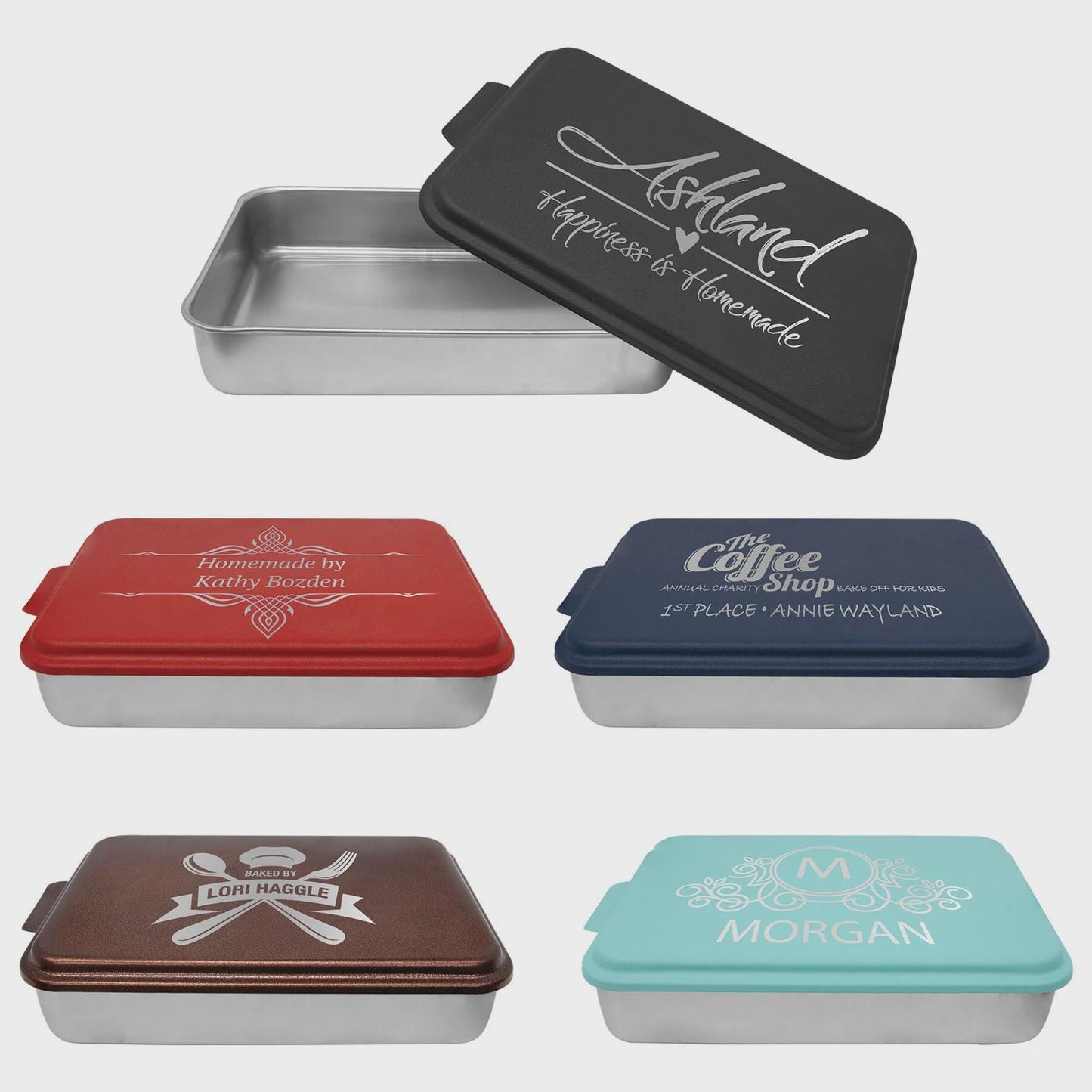 Personalized Aluminum Cake Pan with Engraved Lid – 9x13 Custom Baking Pan – Durable Gift for Bakers, Weddings & Housewarmings