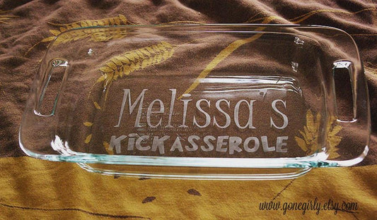 The Original Kickasserole Engraved 9x13 Casserole Dish with Red Lid – Funny Personalized Bakeware Gift