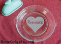 Personalized Heart Pie Plate – Custom Name & Date Engraved Glass Bakeware