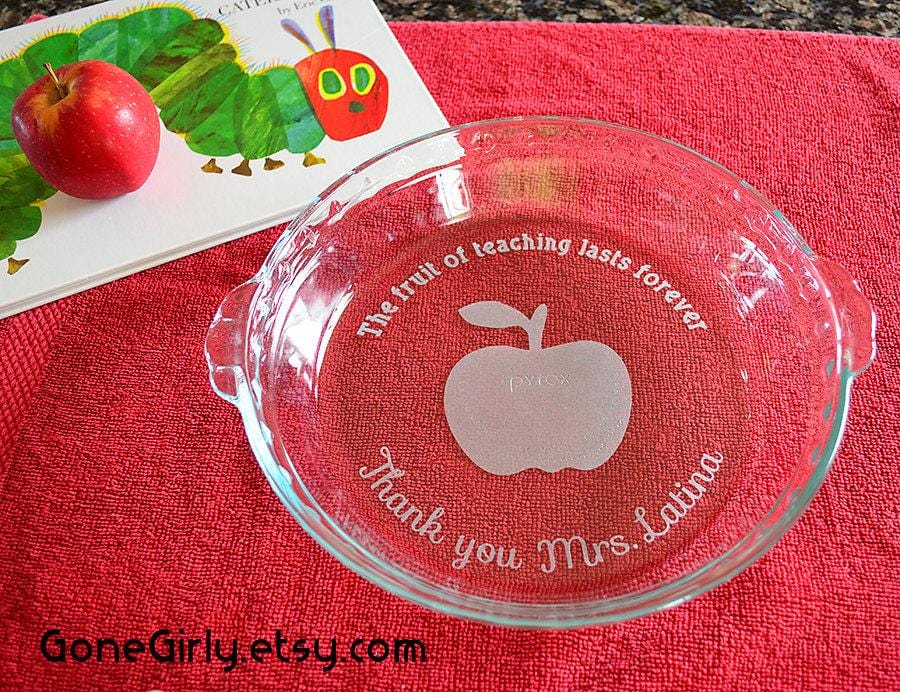 The Fruit of Teaching Lasts Forever Engraved Pie Plate – Teacher Appreciation Gift
