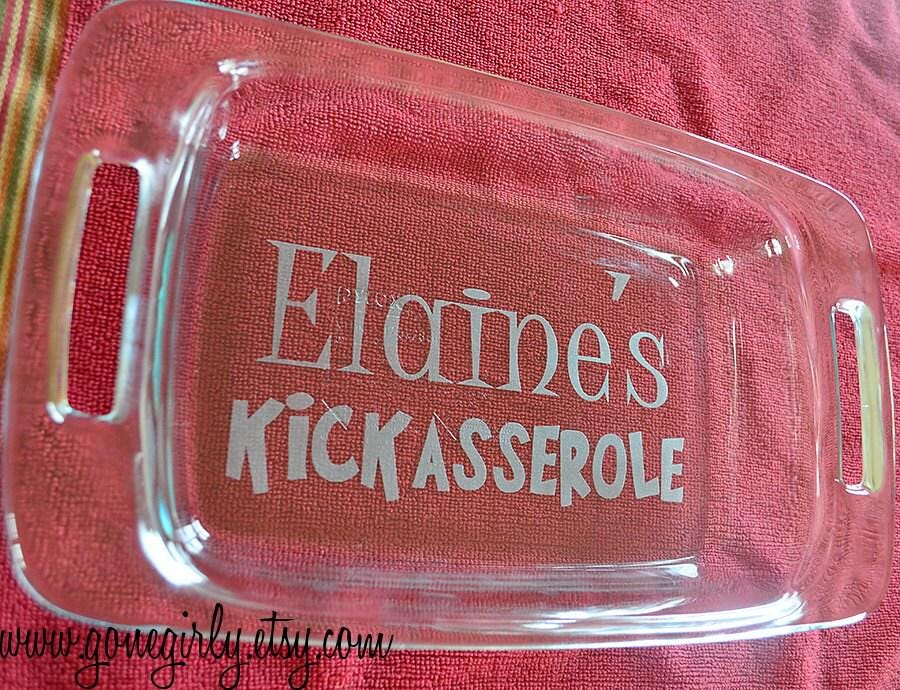 The Original Kickasserole Engraved 7x11 Casserole Dish – Personalized Funny Bakeware Gift