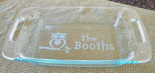 Owl Design Engraved 7x11 Casserole Dish – Personalized Bakeware Gift for Owl Lovers