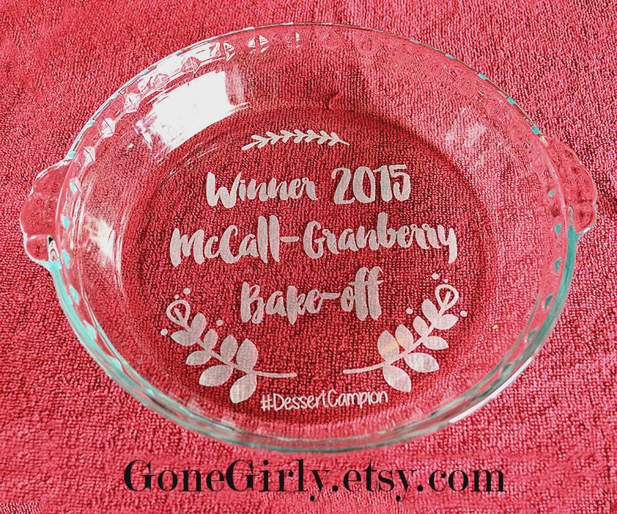 Personalized Pie Eating Contest Trophy Plate – Custom Engraved Bake-Off or Dessert Competition Prize