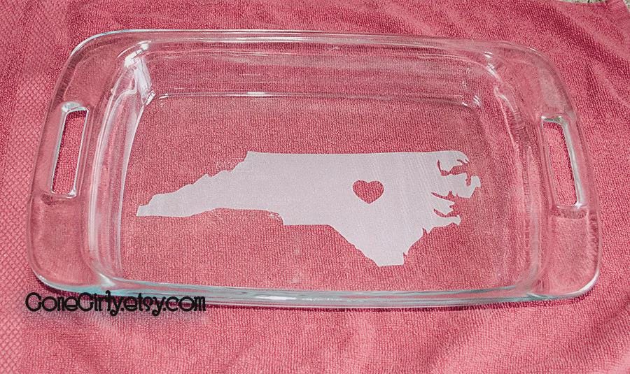 Featured in HGTV Magazine! Home State Engraved Casserole Dish with Red Lid – Personalized State Pride Bakeware Gift