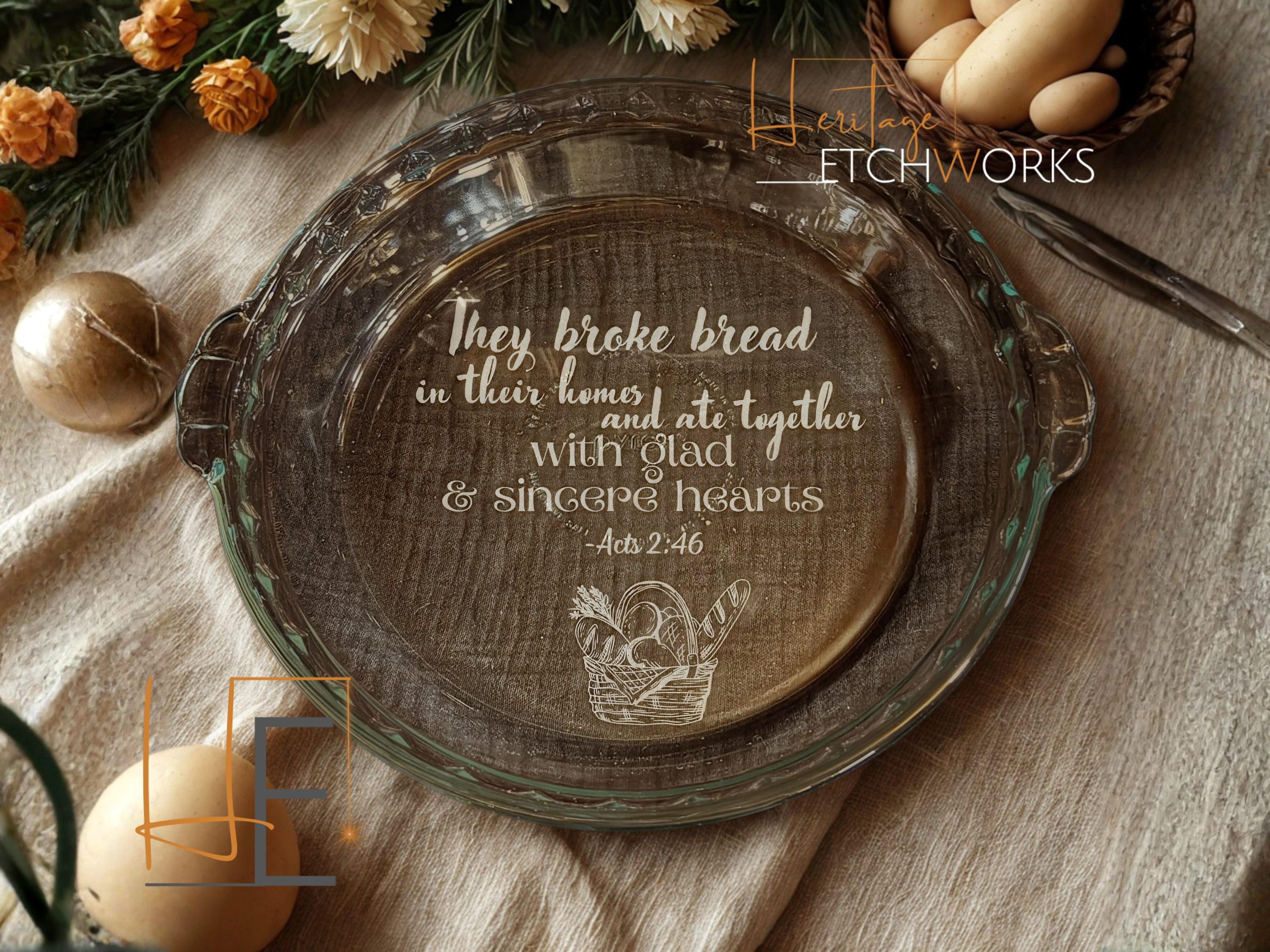 Bakeware Set with Bible Verses | 5 Piece Engraved Pyrex Set | Faith Kitchen Gift | Religious Wedding Gift | Easter Gift Bundle