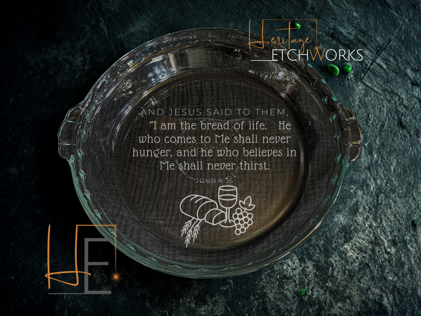 Pie Plate with Bible Verse | Engraved Pie Dish | Faith Baking Gift | Scripture Kitchen Decor | Easter Gift for Baker