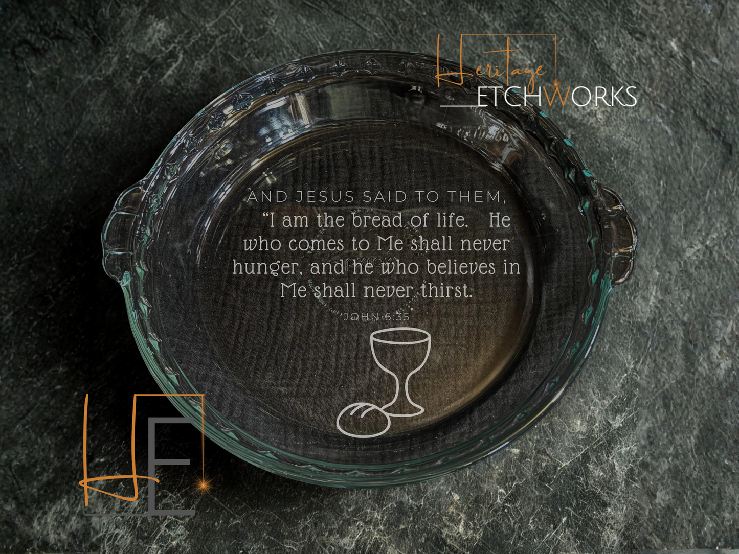 Pie Plate with Bible Verse | Engraved Pie Dish | Faith Baking Gift | Scripture Kitchen Decor | Easter Gift for Baker