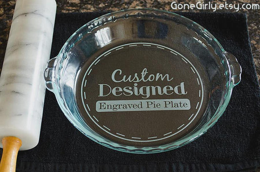 Custom Engraved Cheesecake or Pie Plate – Personalized Bakeware Gift –Total Customization Included!