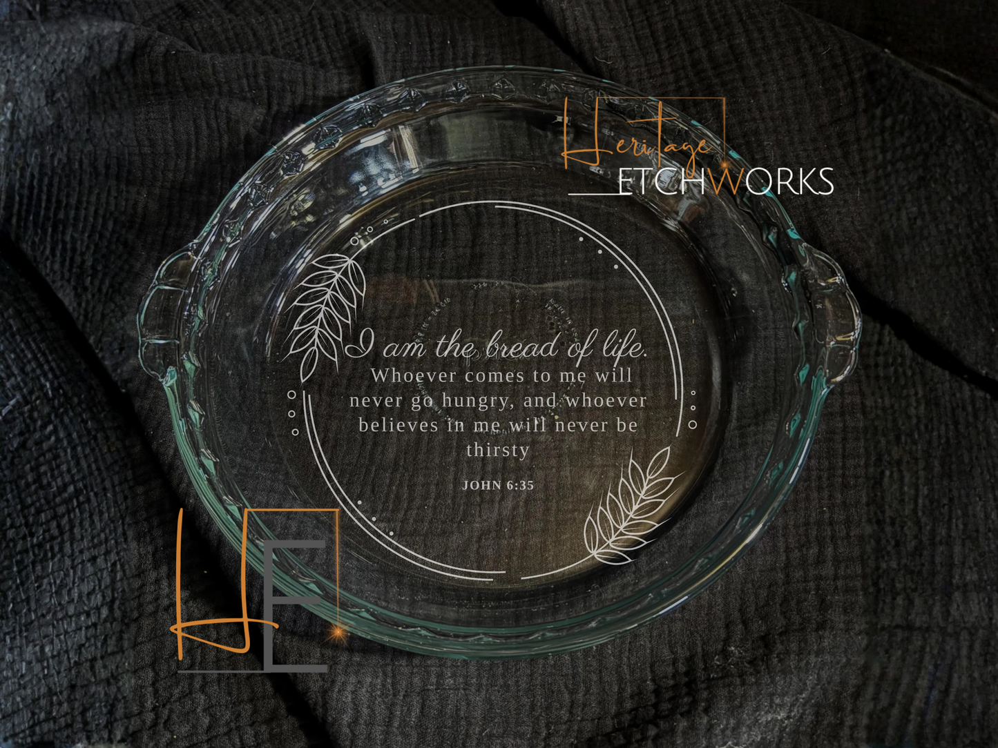 Pie Plate with Bible Verse | Engraved Pie Dish | Faith Baking Gift | Scripture Kitchen Decor | Easter Gift for Baker