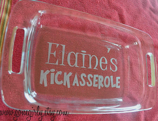 The Original Kickasserole Engraved 9x13 Casserole Dish with Red Lid – Funny Personalized Bakeware Gift