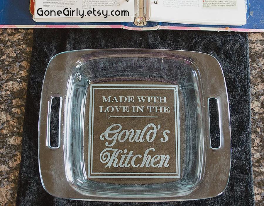 Made with Love 8x8 Engraved Casserole Dish – Personalized 2 Qt Bakeware with Optional Engraved Lid – Custom Kitchen Gift