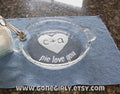 Pie Love You Engraved Pie Plate | Personalized 9.5” Deep Dish Glass Pie Dish with Heart | Custom Initials Romantic Gift