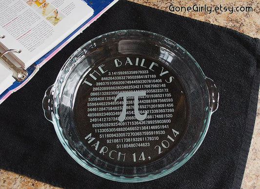 Personalized Pi Plate: Engraved Pie Dish, Math Gift