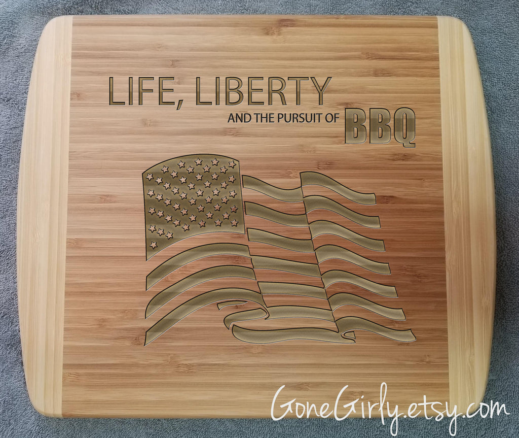 Engraved BBQ Cutting Board: Patriotic Grill Gift