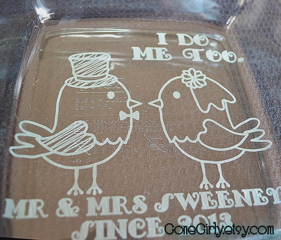 I Do Me Too Love Birds 8x8 Engraved Casserole Dish – Personalized Wedding Bakeware – Mr & Mrs Custom Gift with Lid Option