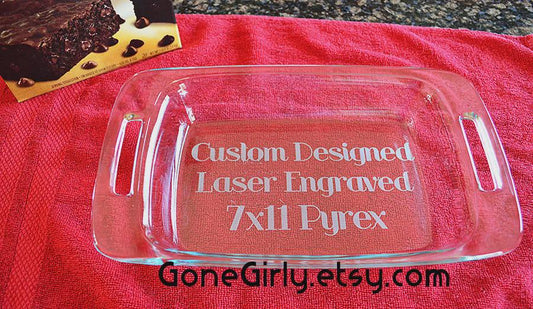 Custom Design Engraved 7x11 Casserole Dish – Personalized Bakeware Made Just for You