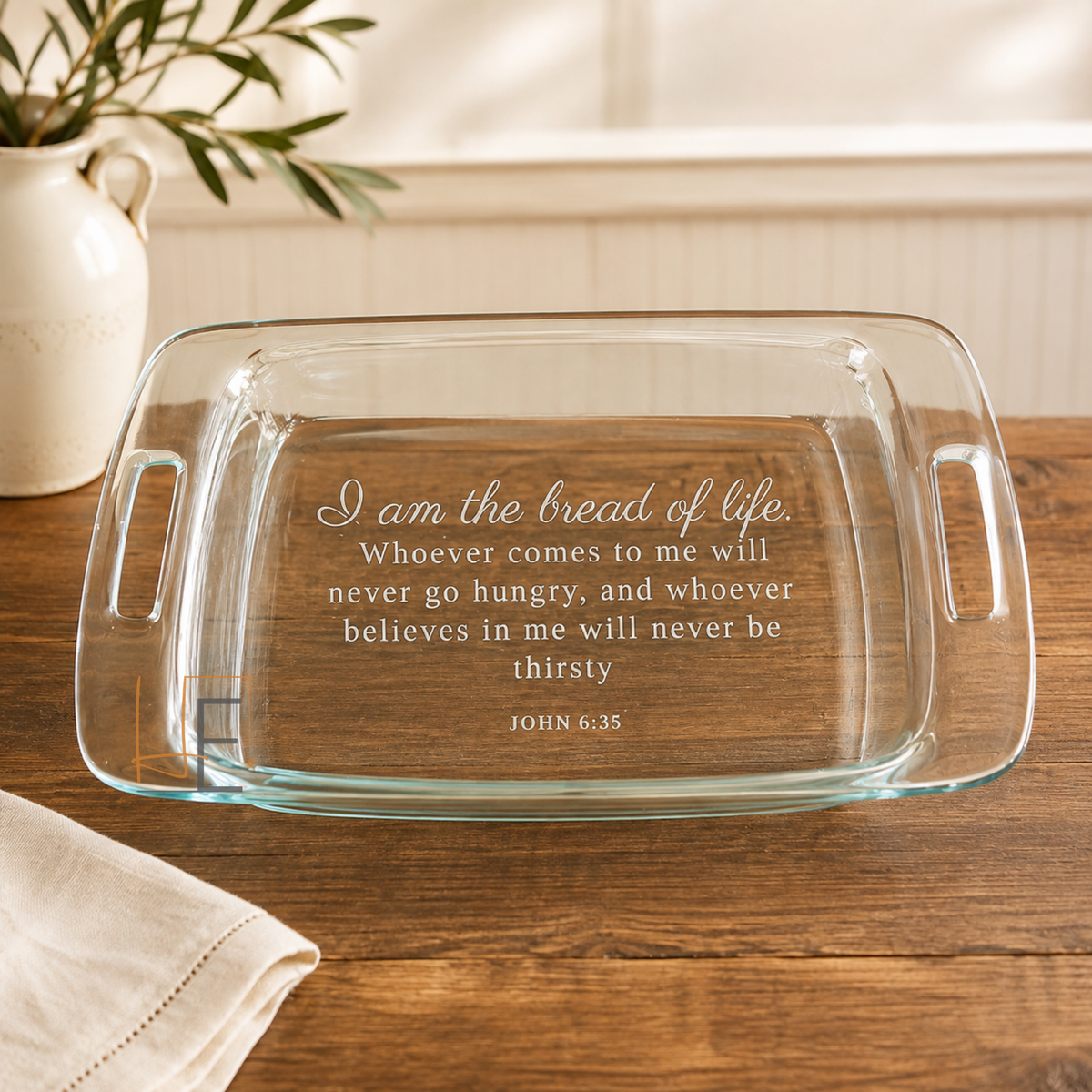 9x13 Baking Dish with Bible Verse | Engraved Casserole Dish | Faith Kitchen Gift | Religious Bakeware | Easter Gift for Family