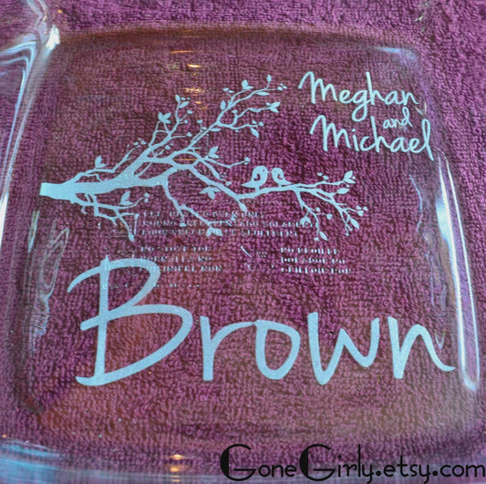 Love Birds 8x8 Engraved Casserole Dish with Lid – Personalized Wedding or Anniversary Gift – Romantic Custom Bakeware