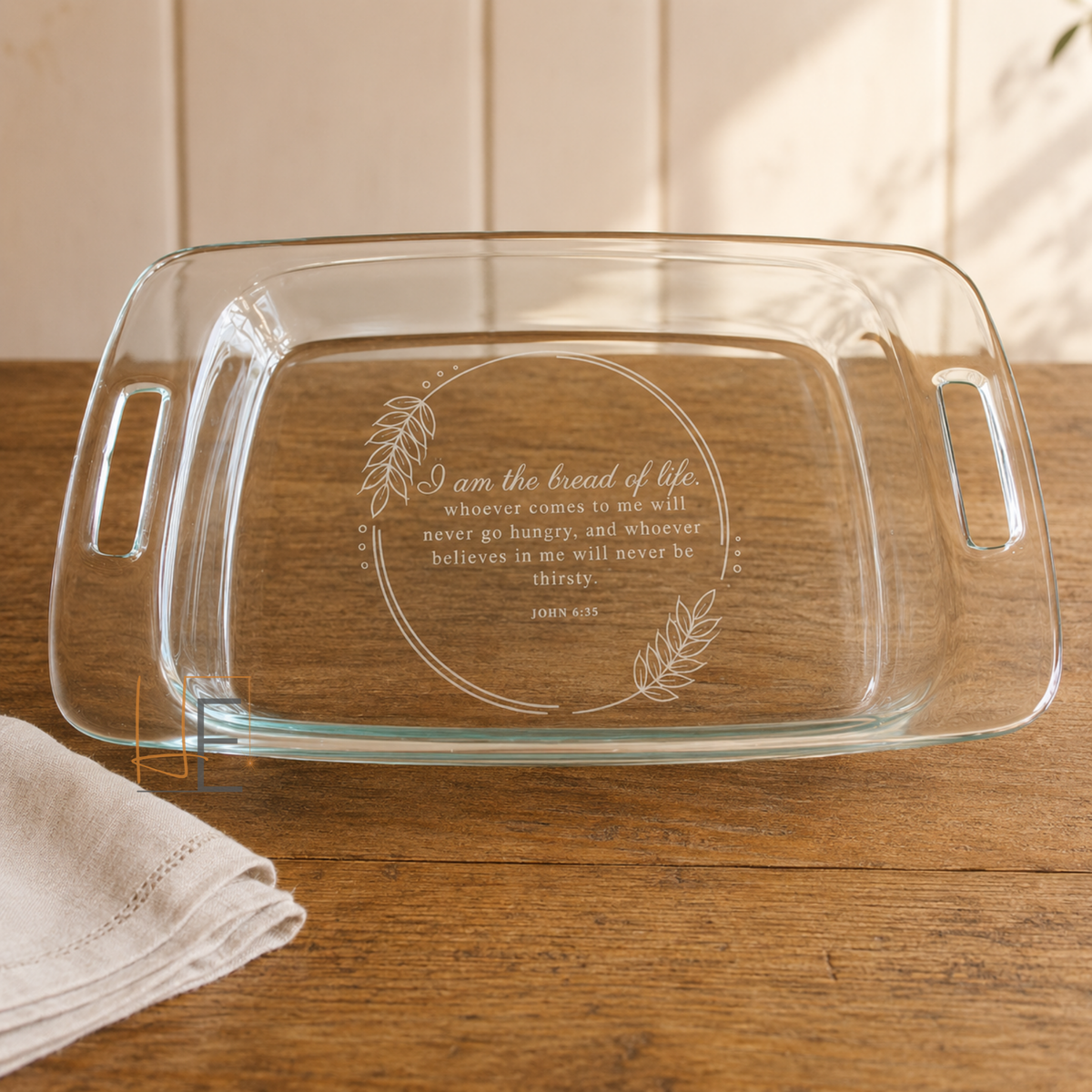 9x13 Baking Dish with Bible Verse | Engraved Casserole Dish | Faith Kitchen Gift | Religious Bakeware | Easter Gift for Family