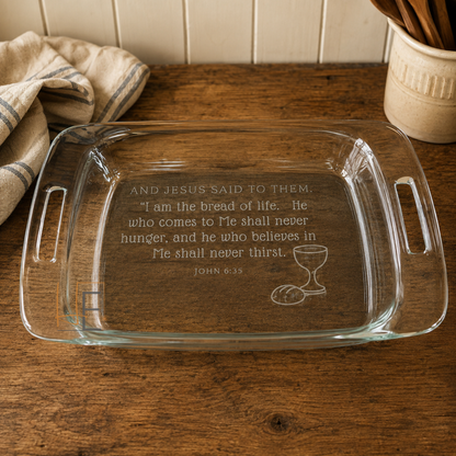 9x13 Baking Dish with Bible Verse | Engraved Casserole Dish | Faith Kitchen Gift | Religious Bakeware | Easter Gift for Family