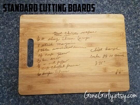 Handwritten Recipe Deluxe Cutting Board – Personalized Bamboo Board Keepsake – Custom Engraved Family Recipe Gift – Memorial Kitchen Gift