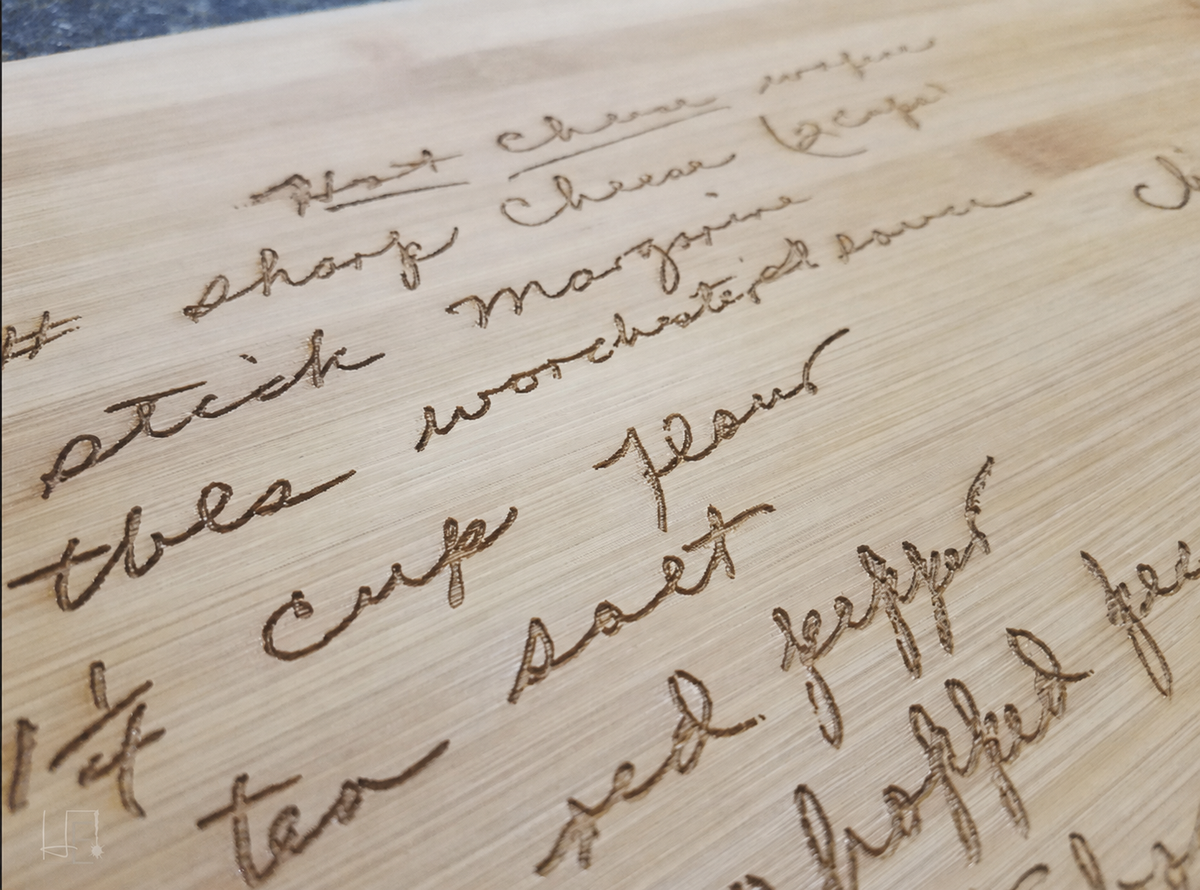 Handwritten Recipe Cutting Board – Personalized Bamboo Board Keepsake – Custom Engraved Family Recipe Gift – Memorial Kitchen Gift
