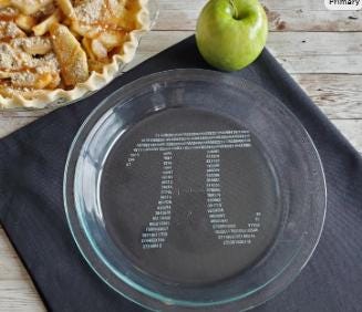 Pi Day Pie Plate – 3.14 π Engraved Numbers Design – March 14 Math Gift