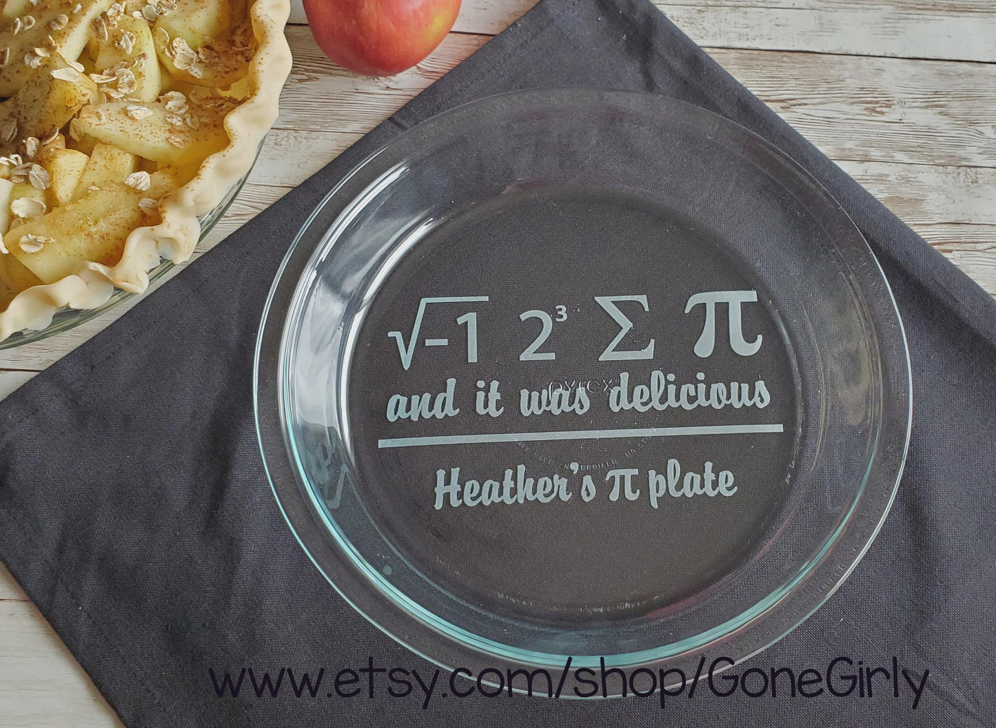 I Ate Some Pi Pie Plate – Funny Math Engraved Gift – Personalized Pyrex Bakeware