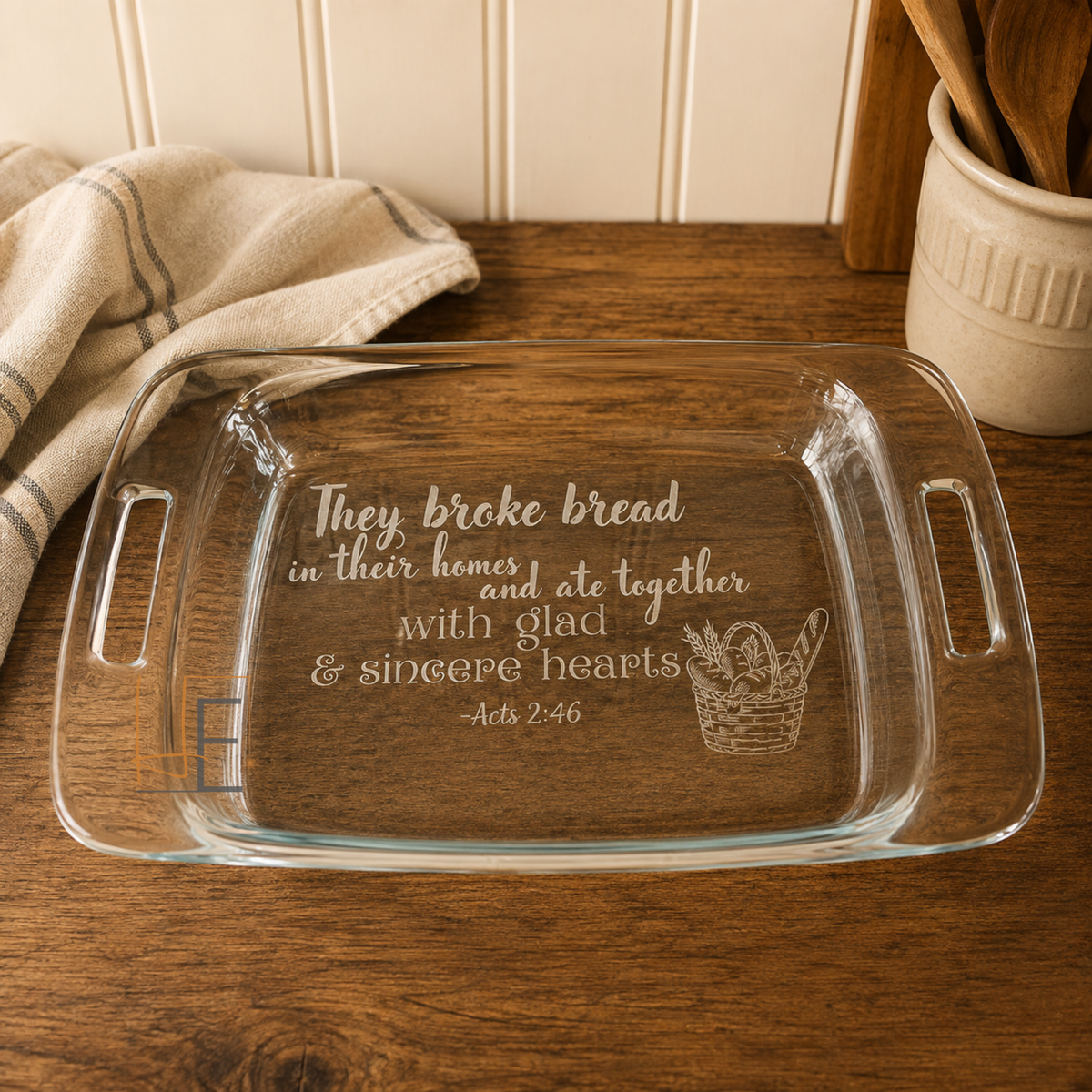 9x13 Baking Dish with Bible Verse | Engraved Casserole Dish | Faith Kitchen Gift | Religious Bakeware | Easter Gift for Family