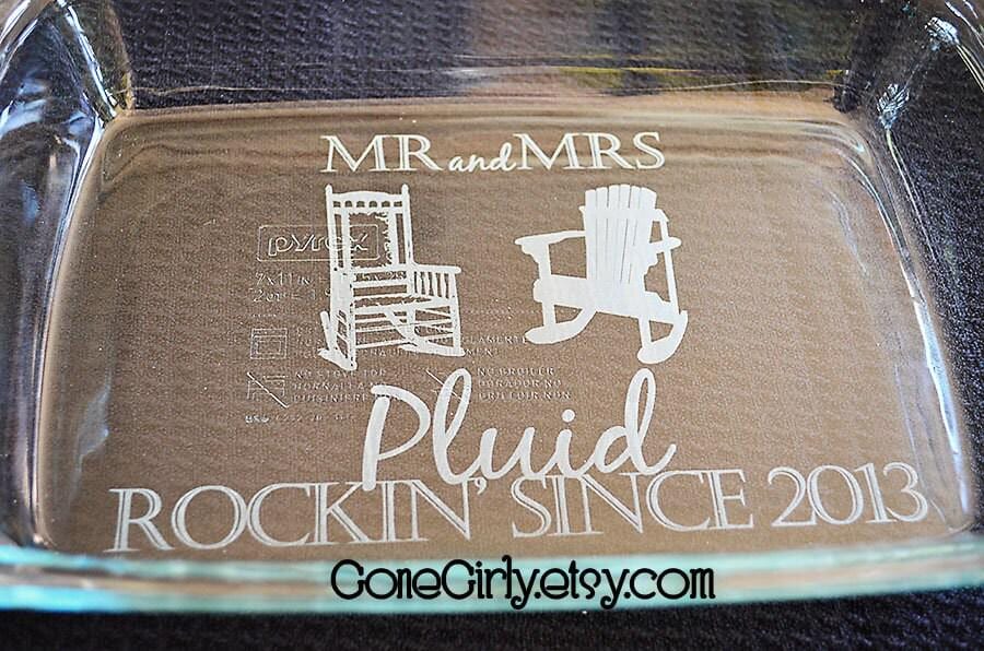 Rockin’ Since Wedding or Anniversary Engraved 7x11 Casserole Dish – Personalized Gift for Couples