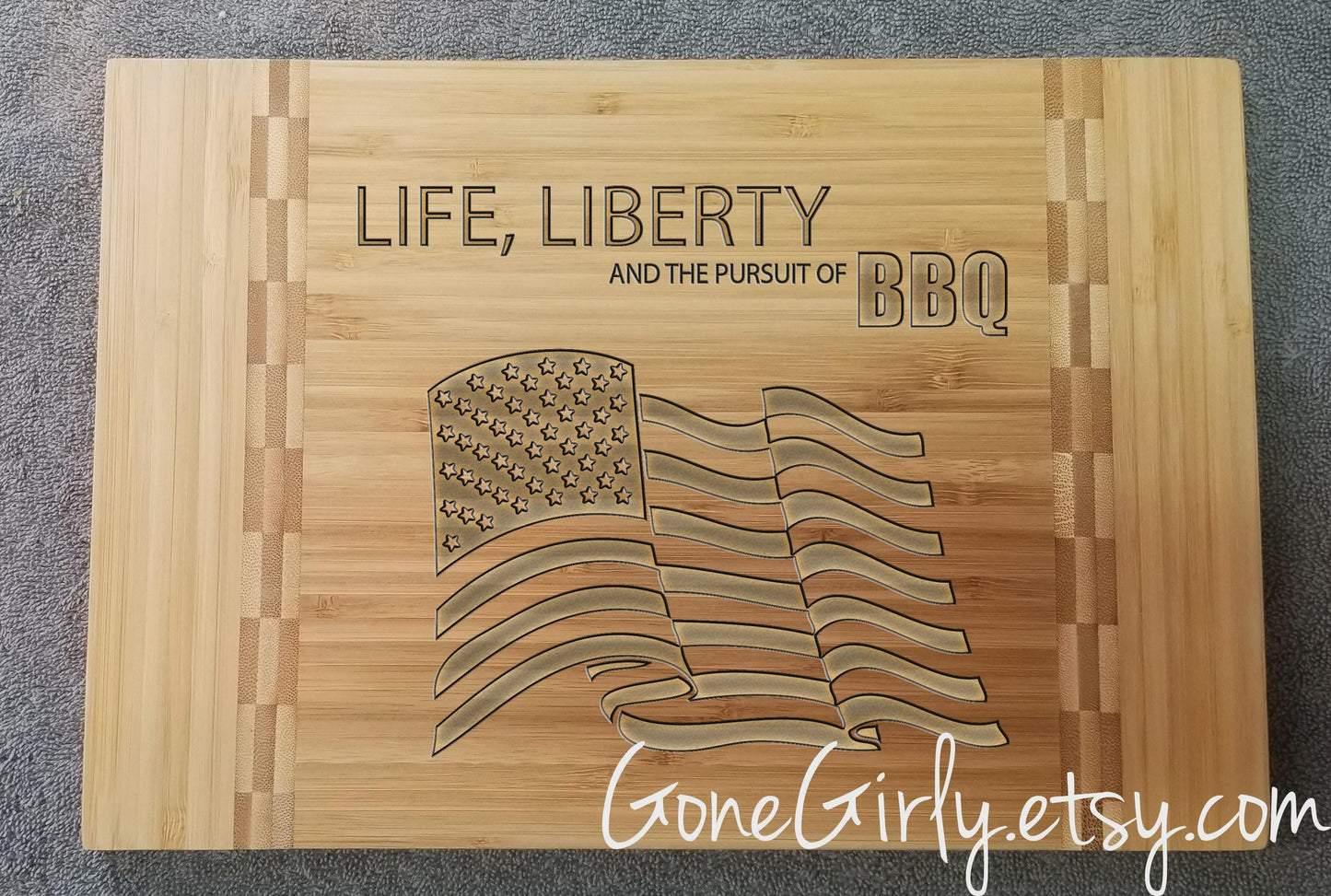 Engraved BBQ Cutting Board: Patriotic Grill Gift
