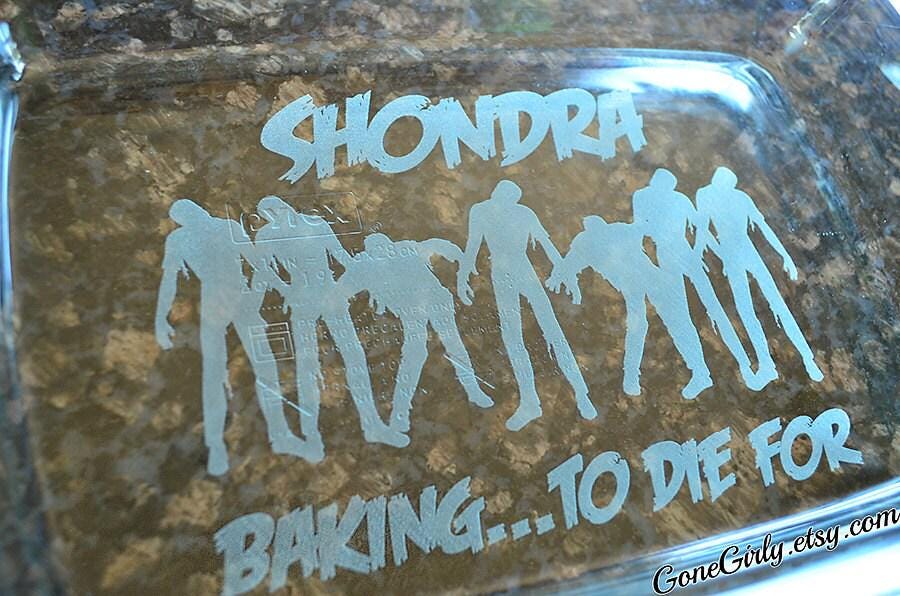 Zombie Brain Food Engraved 7x11 Casserole Dish – Funny Halloween or Horror Fan Bakeware Gift
