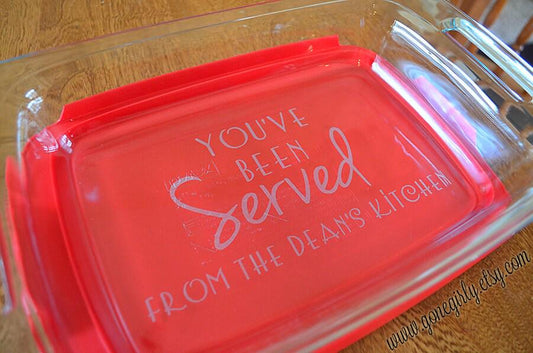 You’ve Been Served Engraved 7x11 Casserole Dish – Personalized Attorney or Lawyer Gift