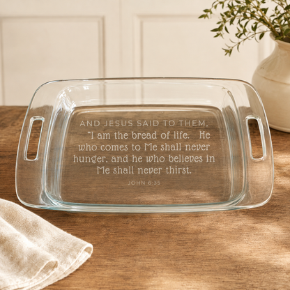 9x13 Baking Dish with Bible Verse | Engraved Casserole Dish | Faith Kitchen Gift | Religious Bakeware | Easter Gift for Family