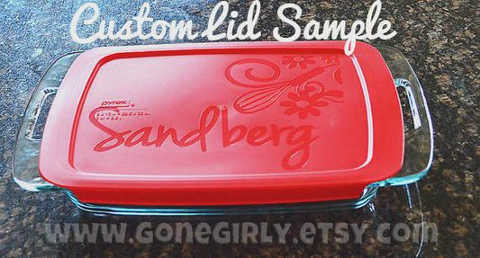 Food Blessing Prayer Engraved 9x13 Casserole Dish with Red Lid – Christian Bakeware Gift for Family or Church