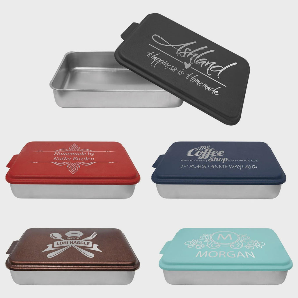 Personalized Aluminum Cake Pan with Engraved Lid – 9x13 Custom Baking Pan – Durable Gift for Bakers, Weddings & Housewarmings