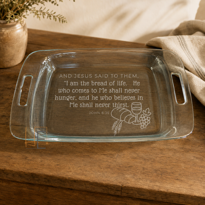 9x13 Baking Dish with Bible Verse | Engraved Casserole Dish | Faith Kitchen Gift | Religious Bakeware | Easter Gift for Family