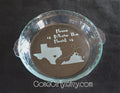 Home Is Where the Heart Is Engraved Pie Plate | Personalized 9.5” Deep Dish Glass Pie Dish | Custom State Design Moving or Couple Gift