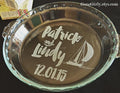 Personalized Wedding Pie Plate – Custom Engraved Bakeware with Couple’s Names & Date