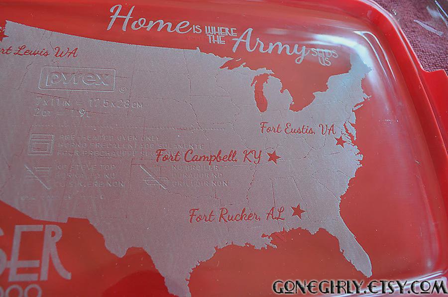 Home Is Where the Army Sends Us Engraved 7x11 Casserole Dish – Custom Military Family Gift