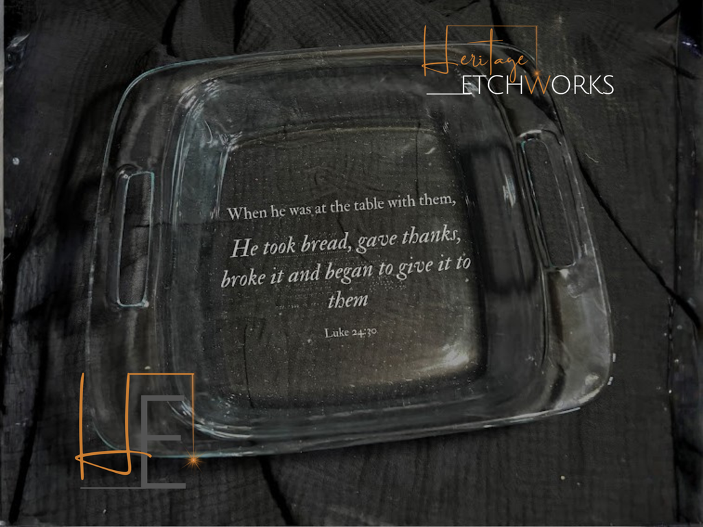 8x8 Baking Dish with Bible Verse | Engraved Casserole Dish | Faith Kitchen Gift | Easter Gift for Mom | Religious Bakeware